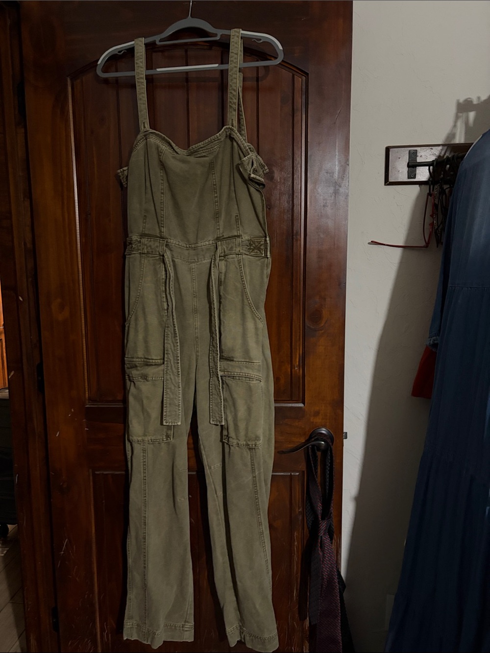Free People Olive Utility Jumpsuit